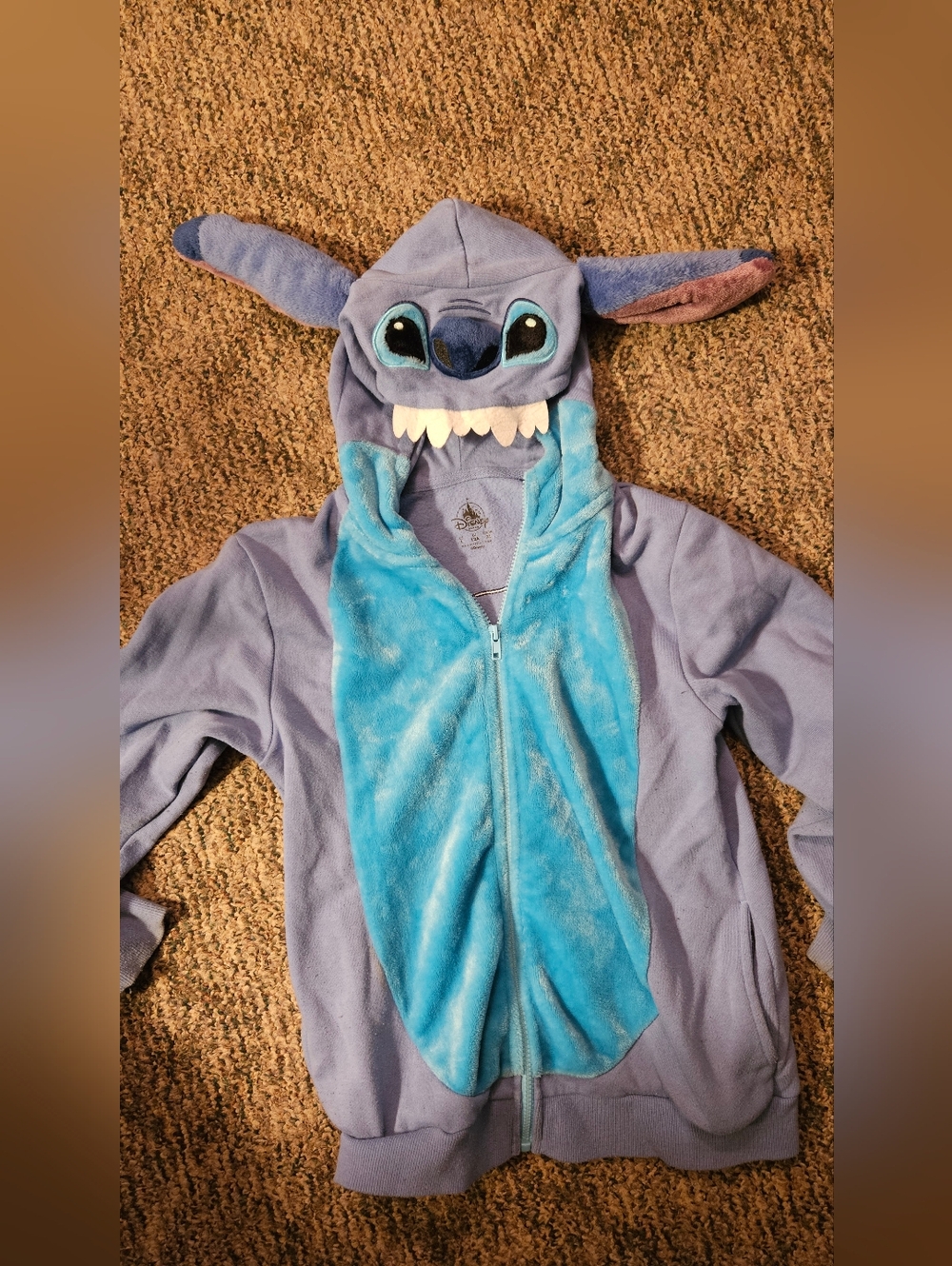 Lilo & Stitch Unisex Kid Disney Parks Character Hoodie Full Zip Size Large